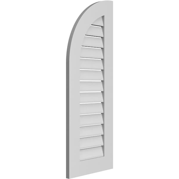 Quarter Round Top Left Surface Mount PVC Gable Vent W/ 3-1/2W X 1P Standard Frame, 16W X 42H